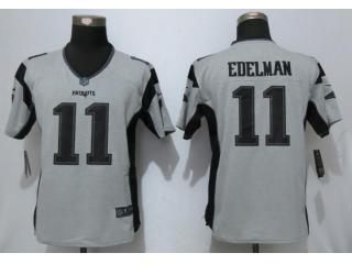 Women New England Patriots 11 Julian Edelman Nike Gridiron Gray II Elite Jersey