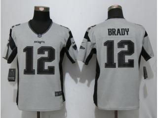 Women New England Patriots 12 Tom Brady Nike Gridiron Gray II Elite Jersey