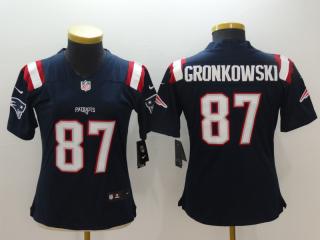 Women New England Patriots 87 Rob Gronkowski Football Jersey Navy Blue