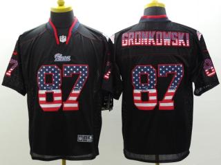 New England Patriots 87 Rob Gronkowski USA Flag Fashion Black Elite Jersey