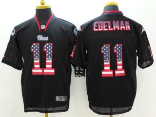 New England Patriots 11 Julian Edelman USA Flag Fashion Black Elite Jersey