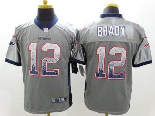 New England Patriots 12 Tom Brady Drift Fashion Grey Elite Jersey