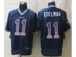 New England Patriots 11 Julian Edelman Drift Fashion Blue Elite Jersey