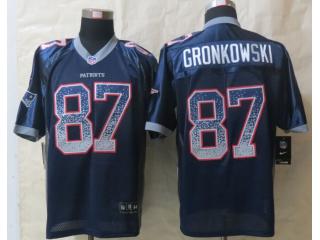 New England Patriots 87 Rob Gronkowski Drift Fashion Blue Elite Jersey