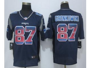 New England Patriots 87 Rob Gronkowski Navy Blue Strobe Limited Jersey