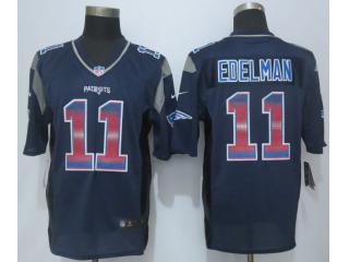 New England Patriots 11 Julian Edelman Navy Blue Strobe Limited Jersey