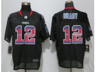 New England Patriots 12 Tom Brady Strobe Lights Out Black Elite Jersey