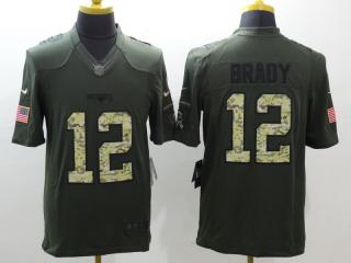 New England Patriots 12 Tom Brady Green Salute To Service Limited Jersey