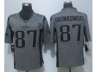 New England Patriots 87 Rob Gronkowski Stitched Gridiron Gray Limited Jersey