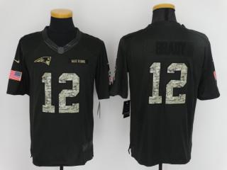 New England Patriots 12 Tom Brady Anthracite Salute To Service Limited Jersey