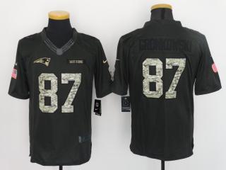 New England Patriots 87 Rob Gronkowski Anthracite Salute To Service Limited Jersey