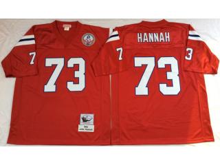 New England Patriots 73 John Hannah Football Jersey Red Retro