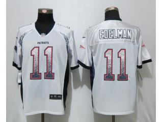 New England Patriots 11 Julian Edelman Drift Fashion White Elite Jersey