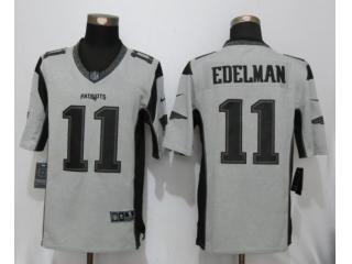 New England Patriots 11 Julian Edelman Nike Gridiron Gray II Limited Jersey