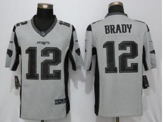 New England Patriots 12 Tom Brady Nike Gridiron Gray II Limited Jersey