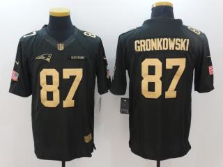 New England Patriots 87 Rob Gronkowski Gold Anthracite Salute To Service Limited Jersey