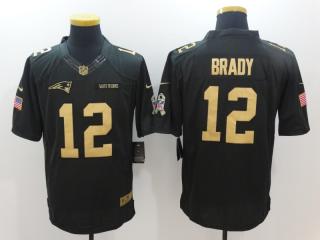 New England Patriots 12 Tom Brady Gold Anthracite Salute To Service Limited Jersey