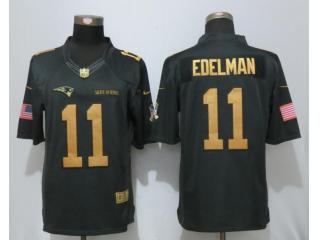 New England Patriots 11 Julian Edelman Gold Anthracite Salute To Service Limited Jersey