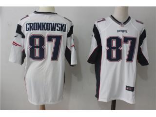 New England Patriots 87 Rob Gronkowski Football Jersey White fan Edition
