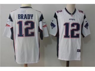 New England Patriots 12 Tom Brady Football Jersey White fan Edition