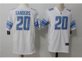 Detroit Lions 20 Barry Sanders Football Jersey Legend White Fan Edition