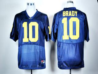 Michigan Wolverines 10 Tom Brady College Football Jersey Navy Blue