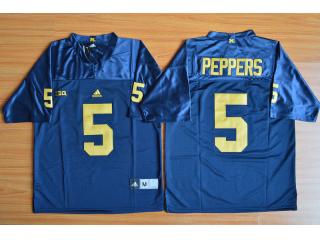 Michigan Wolverines 5 Jabrill Peppers College Football Jersey Navy Blue