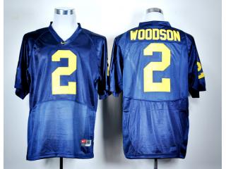 Michigan Wolverines 2 Charles Woodson College Football Jersey Navy Blue