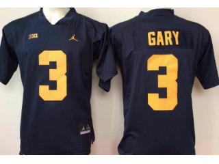 Jordan Brand Michigan Wolverines 3 Rashan Gary College Football Jersey Navy Blue