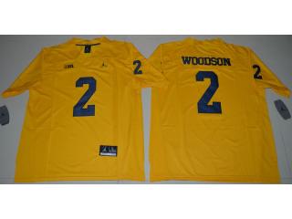 Jordan Brand Michigan Wolverines 2 Charles Woodson College Football Jersey Yellow