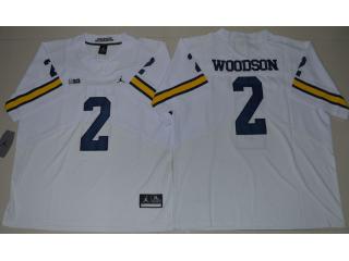 Jordan Brand Michigan Wolverines 2 Charles Woodson Elite College Football Jersey White