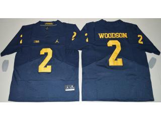 Jordan Brand Michigan Wolverines 2 Charles Woodson Elite College Football Jersey Navy Blue