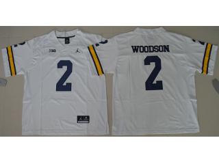 Jordan Brand Michigan Wolverines 2 Charles Woodson College Football Jersey White