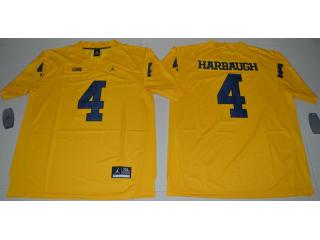Jordan Brand Michigan Wolverines 4 Jim Harbaugh College Football Jersey Yellow