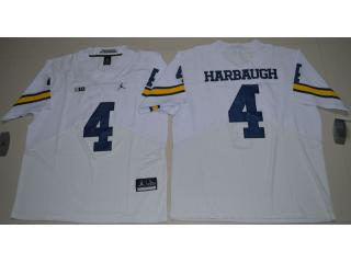 Jordan Brand Michigan Wolverines 4 Jim Harbaugh Elite College Football Jersey White