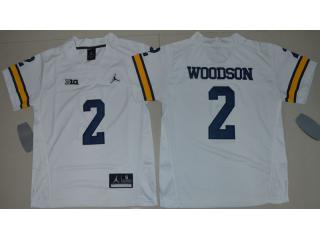 Youth Jordan Brand Michigan Wolverines 2 Charles Woodson College Football Jersey White