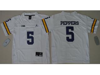 Youth Jordan Brand Michigan Wolverines 5 Jabrill Peppers College Football Jersey White