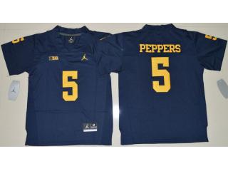 Youth Jordan Brand Michigan Wolverines 5 Jabrill Peppers College Football Jersey Navy Blue