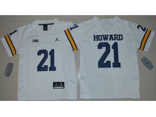 Youth Jordan Brand Michigan Wolverines 21 Desmond Howard College Football Jersey White
