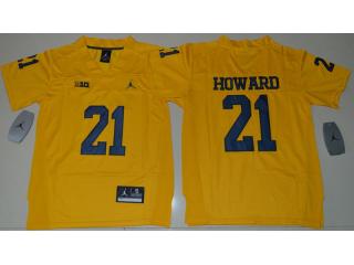 Youth Jordan Brand Michigan Wolverines 21 Desmond Howard College Football Jersey Yellow
