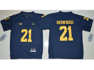 Youth Jordan Brand Michigan Wolverines 21 Desmond Howard College Football Jersey Navy Blue