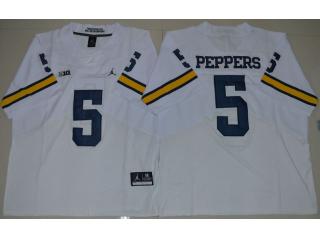 Jordan Brand Michigan Wolverines 5 Jabrill Peppers Elite College Football Jerseys White