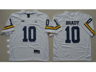 Jordan Brand Michigan Wolverines 10 Tom Brady College Football Jerseys White