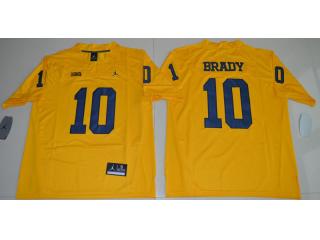 Jordan Brand Michigan Wolverines 10 Tom Brady College Football Jerseys Yellow