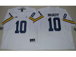 Jordan Brand Michigan Wolverines 10 Tom Brady Elite College Football Jerseys White