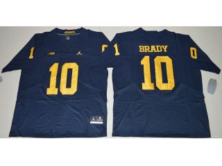 Jordan Brand Michigan Wolverines 10 Tom Brady Elite College Football Jerseys Navy Blue