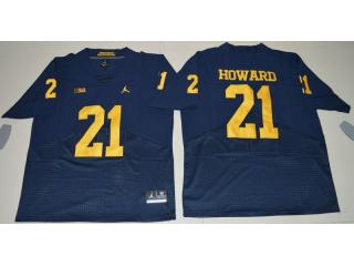 Jordan Brand Michigan Wolverines 21 Desmond Howard Elite College Football Jerseys Navy Blue