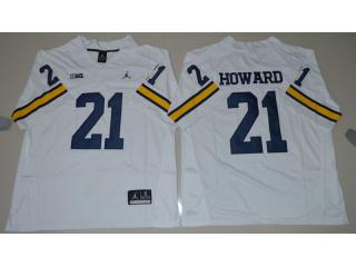 Jordan Brand Michigan Wolverines 21 Desmond Howard College Football Jerseys White