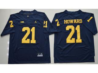 Jordan Brand Michigan Wolverines 21 Desmond Howard College Football Jerseys Navy Blue