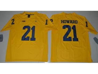 Jordan Brand Michigan Wolverines 21 Desmond Howard College Football Jerseys Yellow